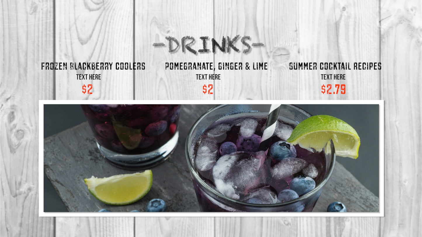 Whitewash Menu Board