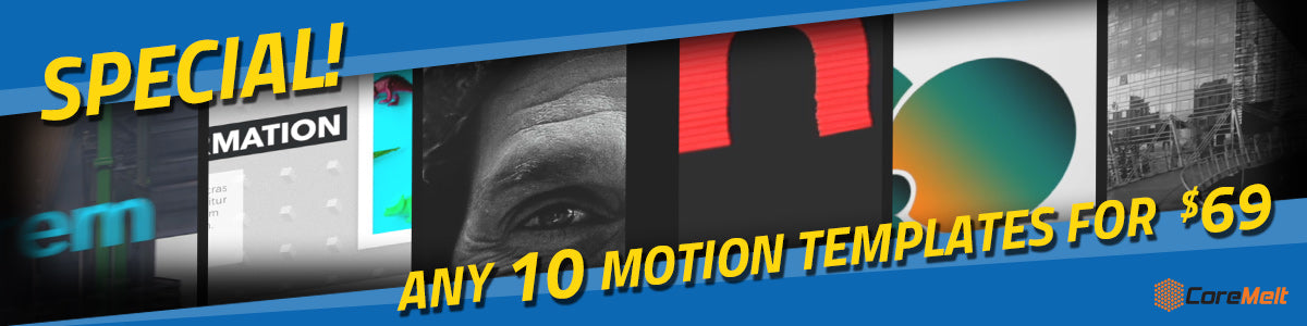 VFXMarket Special: Any 10 Motion Templates for $69